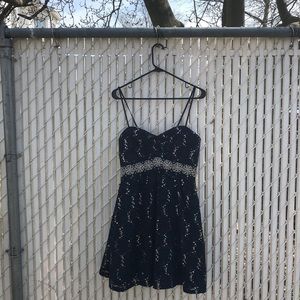 Navy Blue and Silver Dress